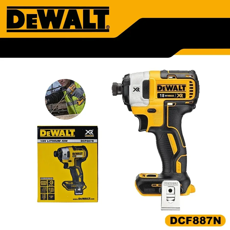 DEWALT DCF887N 18V Cordless Impact Driver Drill 1/4'' Electric Screwdriver Brushless Motor Electric Screwdriver