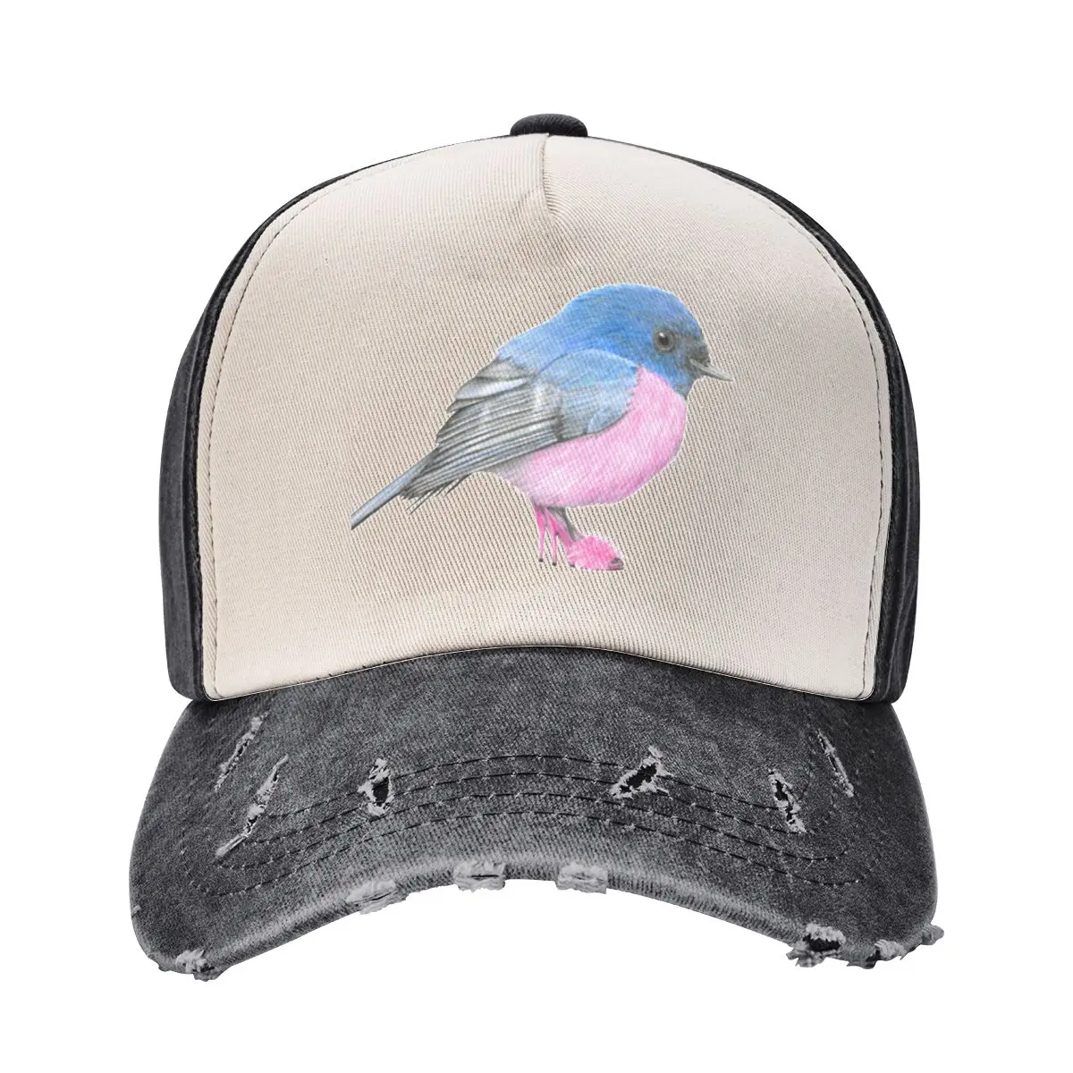 Pink Robin in Marabou Slippers Baseball Cap Hat Man Luxury Military Cap Man Men Golf Wear Women's