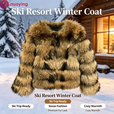 Giacca in pelliccia sintetica di volpe per donna, ideale per l'autunno e l'inverno, corta, elegante, calda e spessa, perfetta come capo d'abbigliamento da indossare in occasione di feste o nella vita