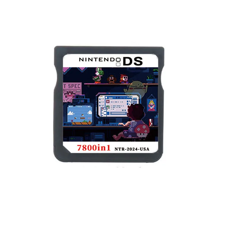 Cartucho de videojuegos 7800 en 1 con lector de tarjetas TF, compatible con NDS, 3DS, 2DS, NDSL, simulación, GBA, GBC, FC, MD