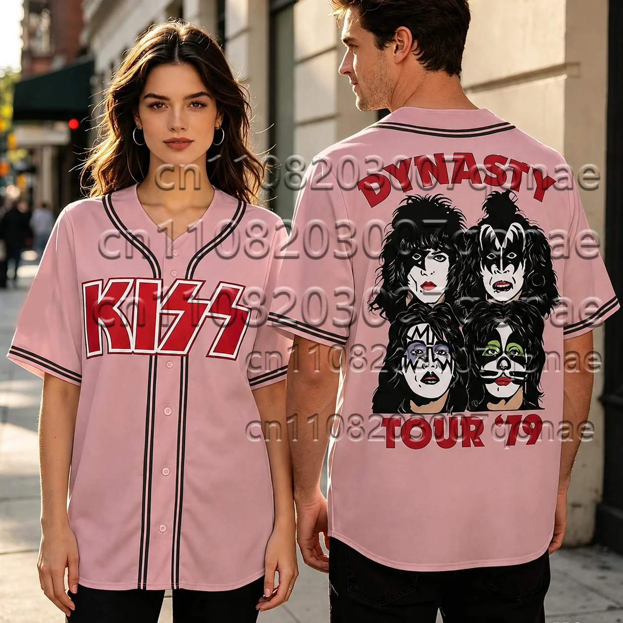 Dynasty Tour 79’ Baseball Jersey Unisex Streetwear Band Kiss Heavy Mental Shirts Button-down Men Women T-shirts Summer Print Top