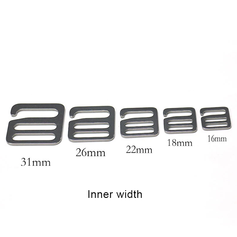 Stainless Steel Adjuster Square Buckle Center Bar 6 Shape Hook Clasp for DIY Leather Craft Bag Strap Webbing Parts Accessories