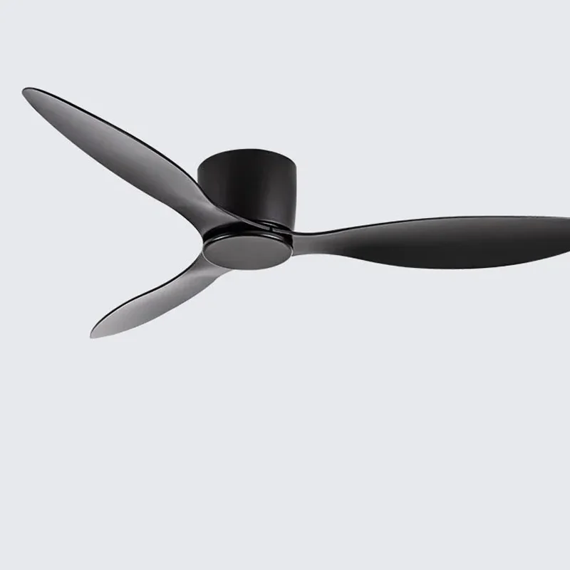 42 52-inch plafondventilatoren Geen licht DC-motor Afstandsbediening Koelventilatoren Lamp Lage vloer Plafondventilator Wit hout Zwarte kleur FANS