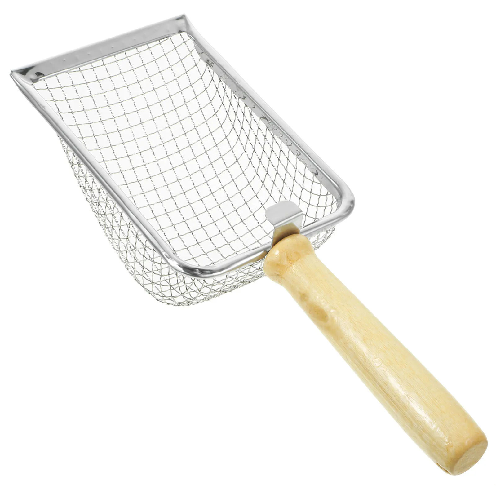 

Cat Litter Scoop Stainless Steel Shovel Orange 50X50 Small Holes Clean Poop Non Stick for Cats Reptiles Pets Household