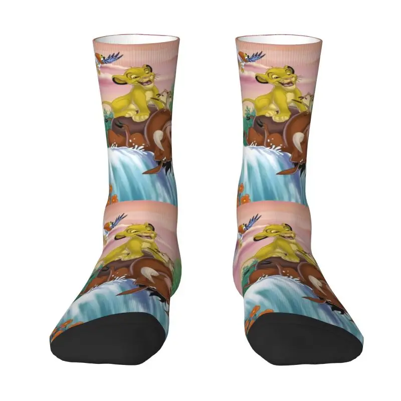 

Модные мужские итальянские носки с изображением льва Симбы из мультфильма «Король Лев», унисекс, дышащие, теплые, с 3D-принтом, носки до щиколотки