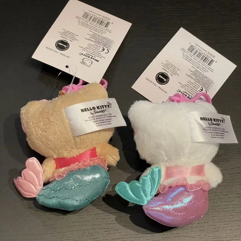 Versión americana de sirena láser Hello Kitty lindo llavero de felpa colgante, decoración de bolso, regalo para novia regalo de Navidad