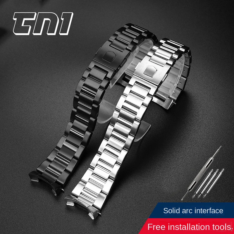 22mm 24mm Stainless Steel Watchband For Tag Heuer CARRERA WAY201A F1 Arc End Watch Strap Wrist Bracelet Deployment Man Wristband