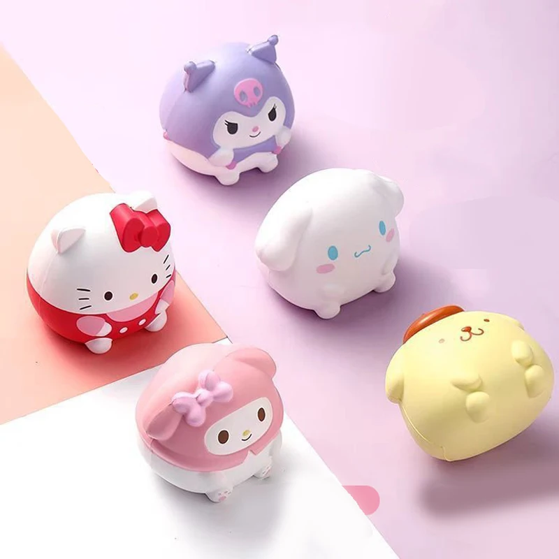 Kawaii Kuromi Melody Anime Peripherals Decompression Sanrio Cinnamoroll Stress Relief Squishy Cartoon Children\'s Hand Pinch Toy