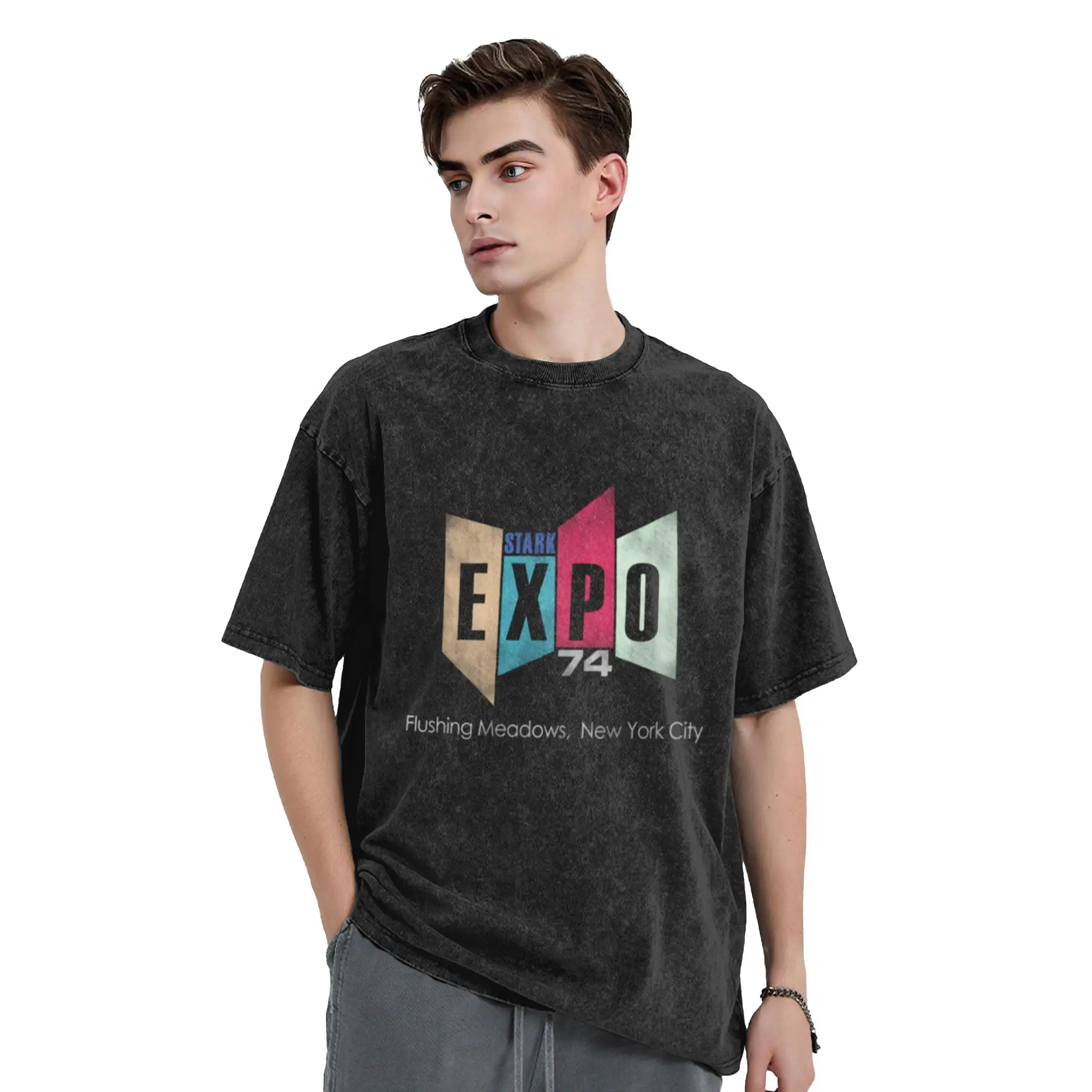 Stark Expo  74 Classic Chic A T-Shirt Oversized Short Sleeve Men's Women's Cotton Tees Tops