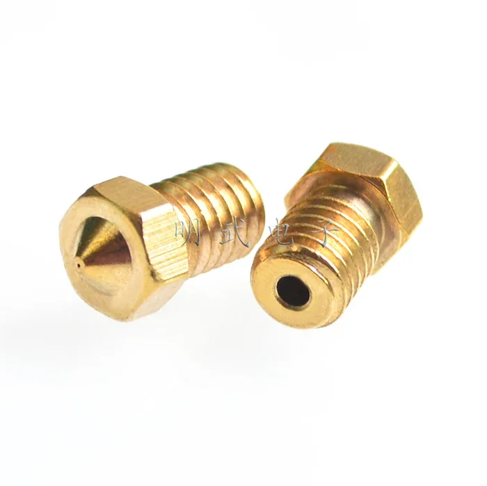 10Pcs 3D printer all metal 3DM6 threaded copper nozzle 0.2/0.3/0.4/0.5mm 1.75/3mm consumables