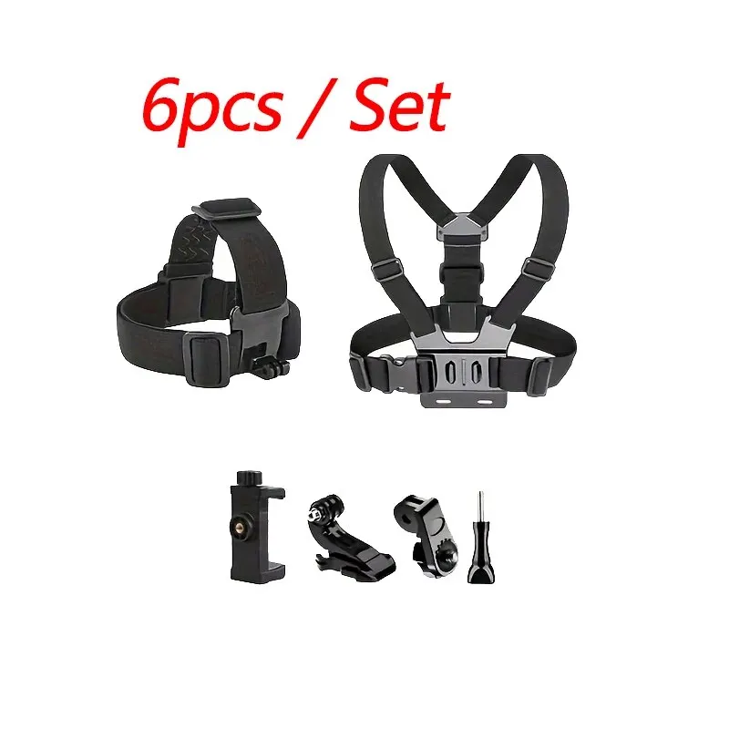 Alles-in-één actiecamera-accessoireset Hoofdband Borstband Mount Verstelbaar voor GoPro Hero Telefoon Osmo SJCAM AKASO insta360