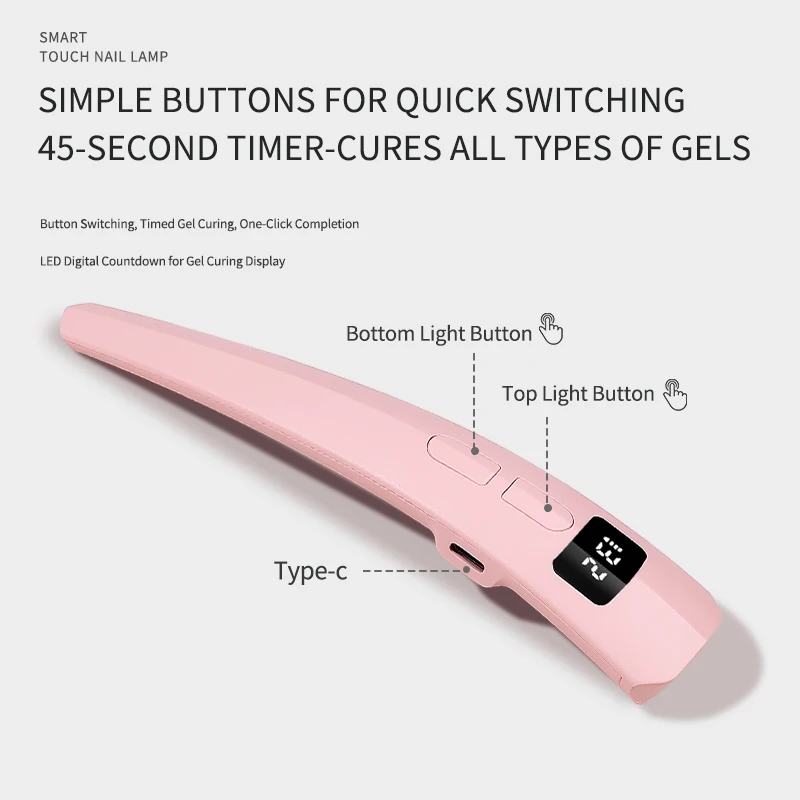مصباح الأظافر بالأشعة فوق البنفسجية Led - جل تجفيف مهد العلاج اللاسلكي القابل لإعادة الشحن أدوات احترافية معدات مانيكير للأظافر