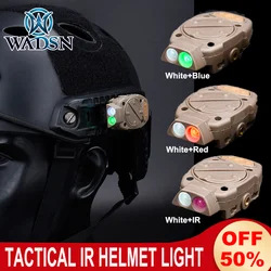 WADSN Mini Helmet Light Tactical White Green Red IR Signal Flashlight Outdoor Wargame Military Survival Lights Fit 20mm Rails