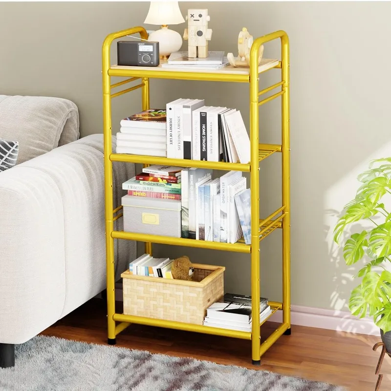 4-Tier Heavy Duty Wire Shelving Unit Storage Rack, Stackable Extendable Plant Stand Organizer with Adjustable Shelf