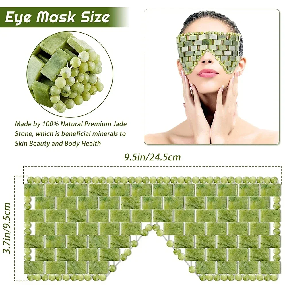 Cooling Jade Eye Mask Massager Natural Jade Facial Spa Eye Mask for Eye Relax Sleep Massager Mask Stone Spa Face Skin Care Tools