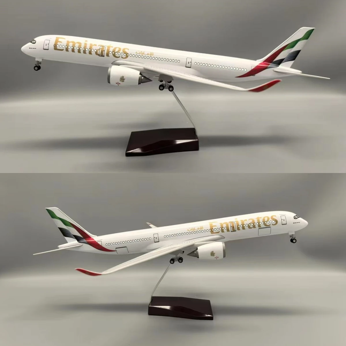 

1/142 Scale 47CM Emirates Airplane A350 UAE Airline Model W LED Light & Wheel Diecast Plastic Resin Plane For Collection