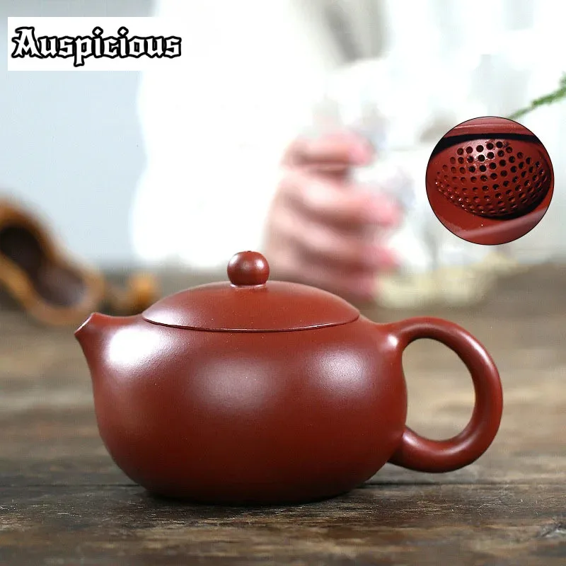 

270ml Yixing Purple Clay Teapots Xishi Tea Pot 188 Ball Hole Filter Kettle Master Handmade Zisha Teaware Dahongpao Authentic