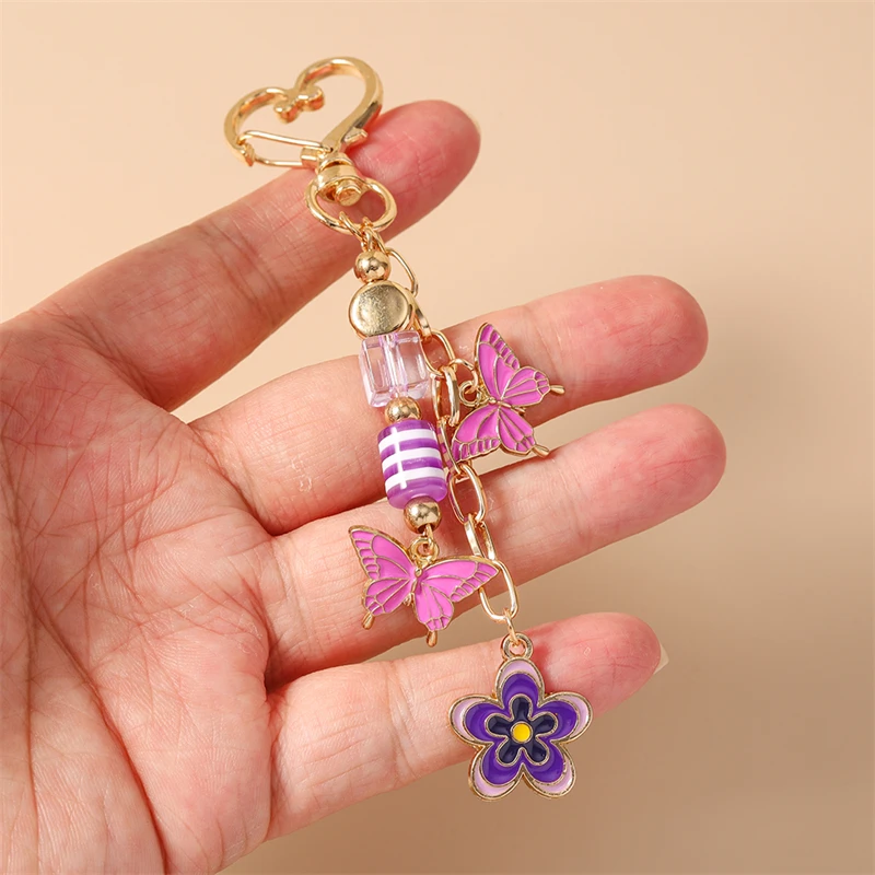Modischer Bunter Blumen-Schlüsselanhänger für Autoschlüssel, Souvenir-Geschenke für Frauen und Männer, Handtaschen-Anhänger, Schlüsselringe, DIY-Schmuckzubehör – Detail 19