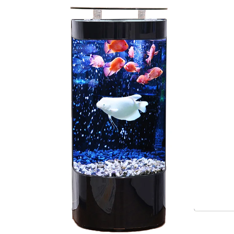 Aquarium, small living room, household large ecological goldfish tank, glass landscaping decoration