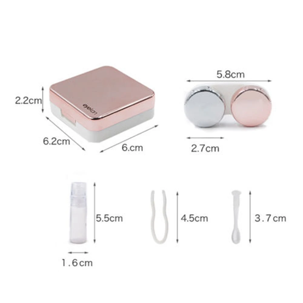 1PC Contact Lens Case Square Travel Portable Solid Color Lens Cover Container Holder Storage Soaking Box Fashion Accessories