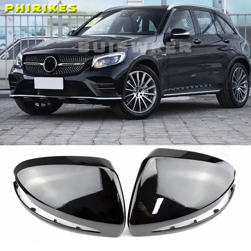 

For Mercedes-Benz C S E GLC G Class AMG W205 X253 W222 W213 W238 Rearview Mirror Cover Bright Black Replacement 2014 - 2019 LHD