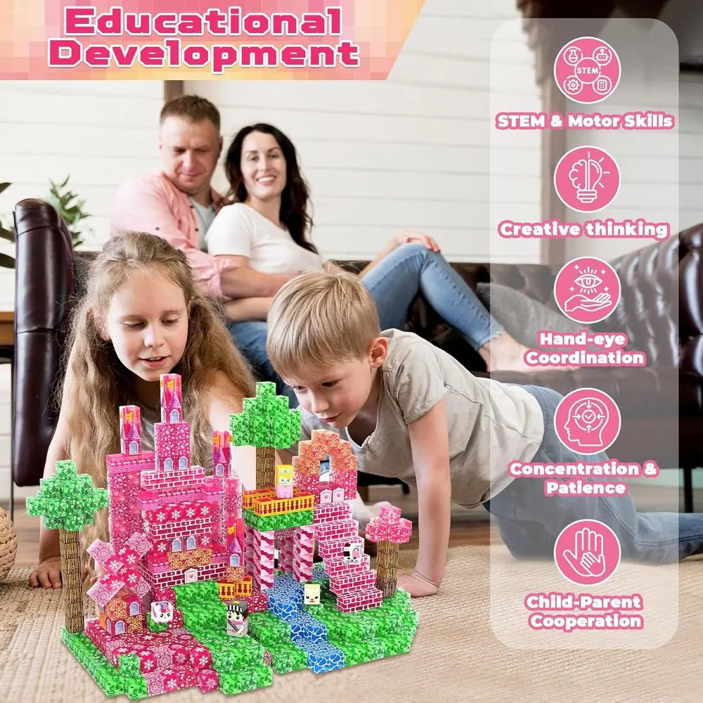 Juego de bloques de construcción magnéticos transparentes de 100 piezas para niños, juguete STEM ideal para niños y niñas de 4 a 8 años, perfecto Pascua o nacimiento