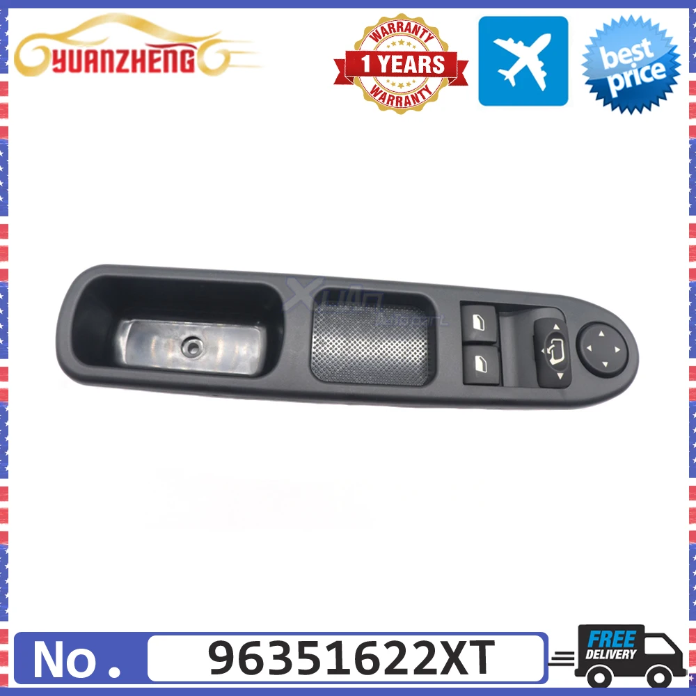 

Car Nearside Driver Front Electric Power Window Control Switch Master Lifter Button 96351622XT 6554E4 For Peugeot 307 2001-2008
