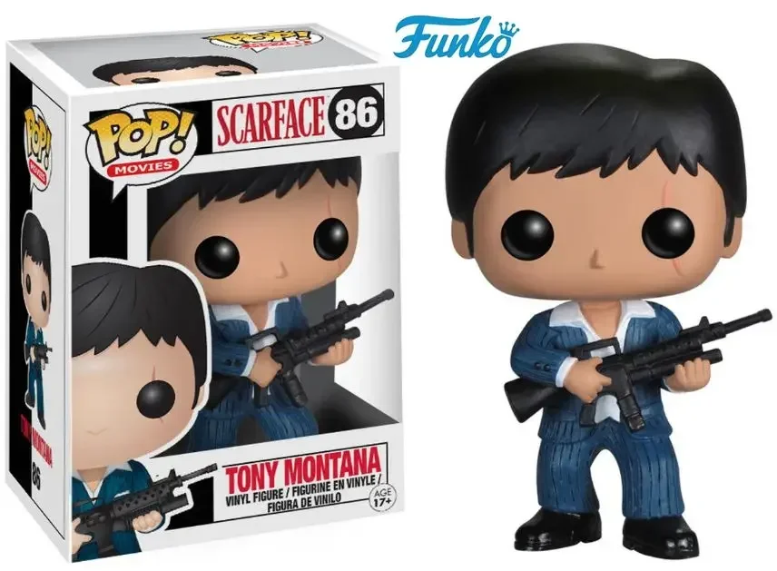 FUNKO POP Scarfaces Tony Montana #86 Action Figure Toys Collection Model Dolls Gift for Children Scarfaces Action  Toys Figure