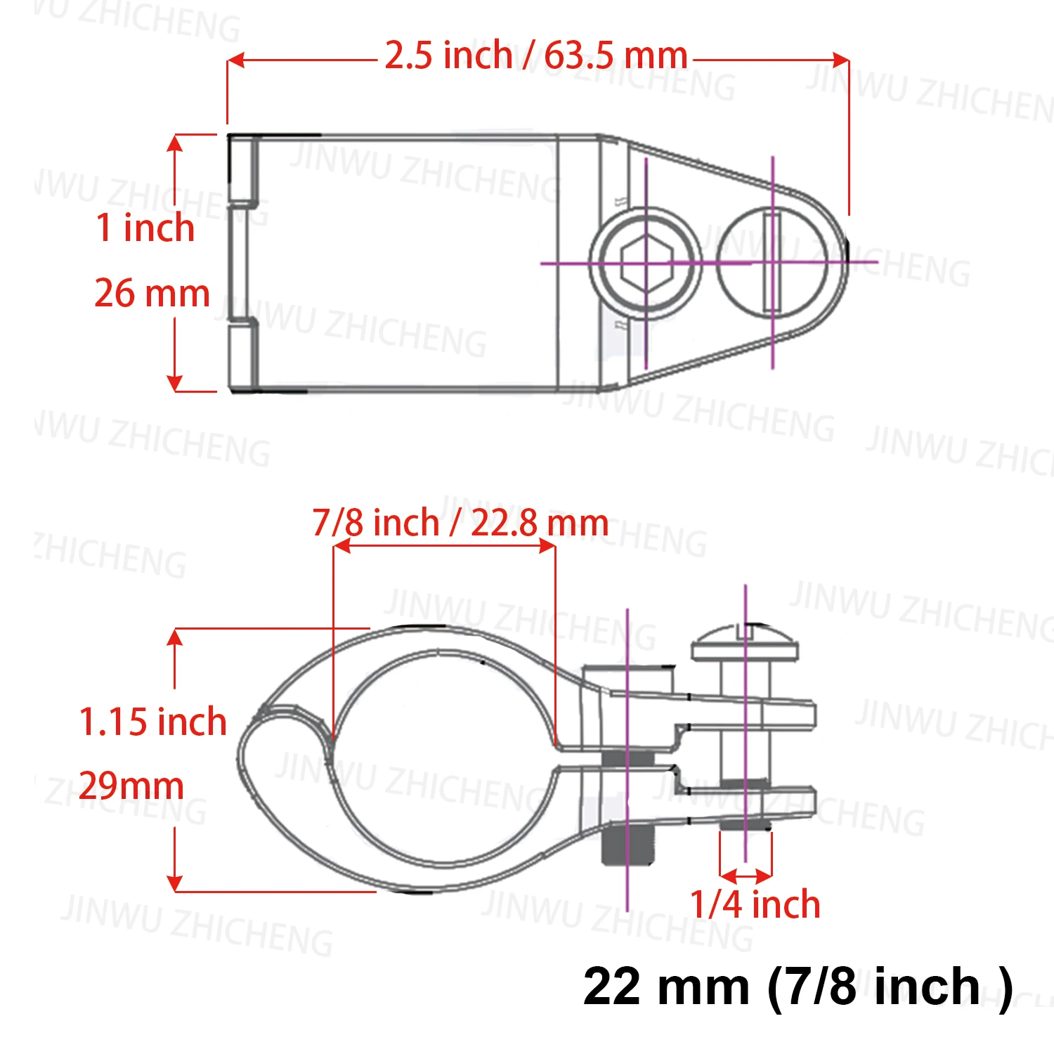 2 pcs 22mm/25mm Boat Bimini Top Hinged Jaw Slide Fitting Marine Hardware 316 Stainless Steel Bimini Top Clamps