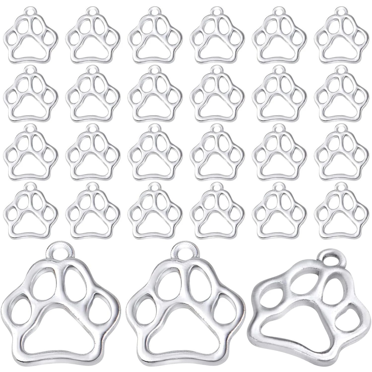 

100pcs Animal Paw Charm Alloy Bear Cat Dog Paw Print Charms Jewelry Pendants for Earring Bracelet DIY Jewelry Making Findings