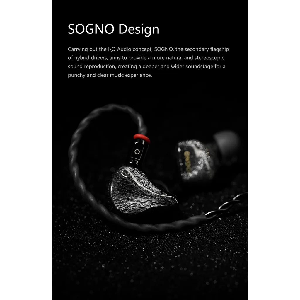 سماعات IOAUDIO SOGNO 2DD 6BA Hybrid داخل الأذن مع كابل توصيل متعدد 4.4 مم/2.5 مم/3.5 مم IO AUDIO