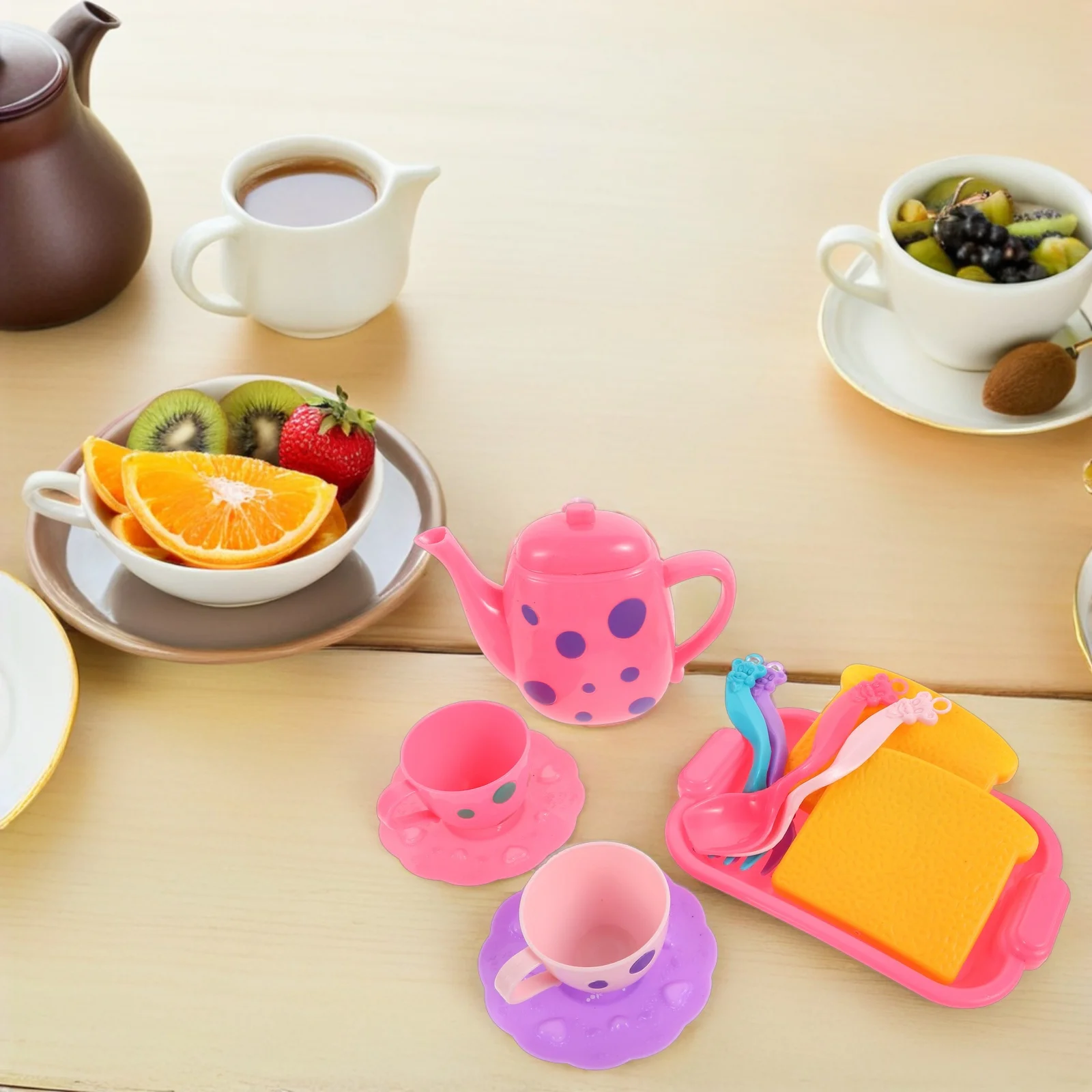 1Set Kids Kitchen Playset Pretend Play Cooking Set for Children Includes Realistic Kitchen Utensils for Interactive Educational