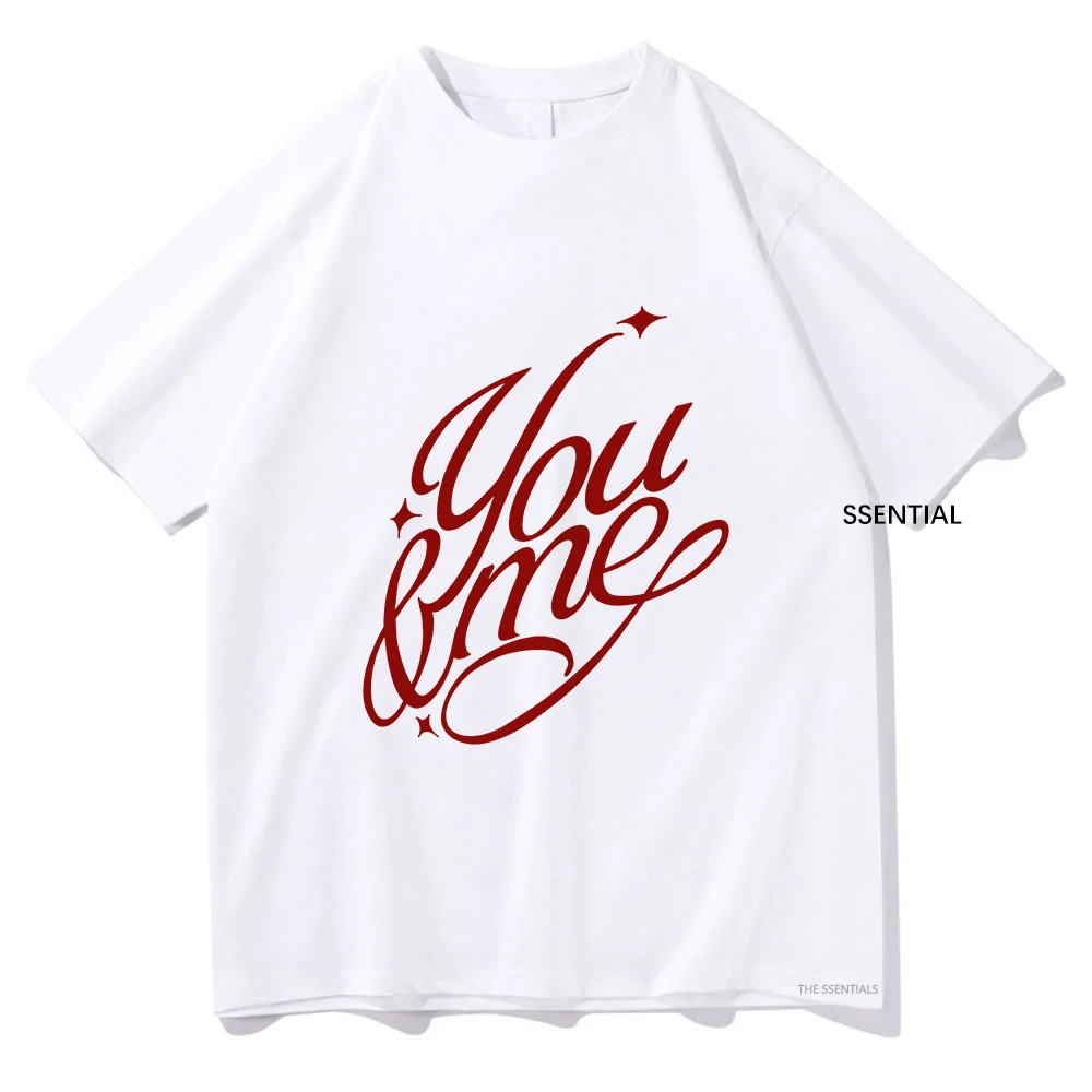 2023 JENNIE ‘You & Me’T Shirt Vintage Fashion Men/Women Aesthetic T-Shirt Unisex High Quality Cotton Tees Kawaii Cute Clothes