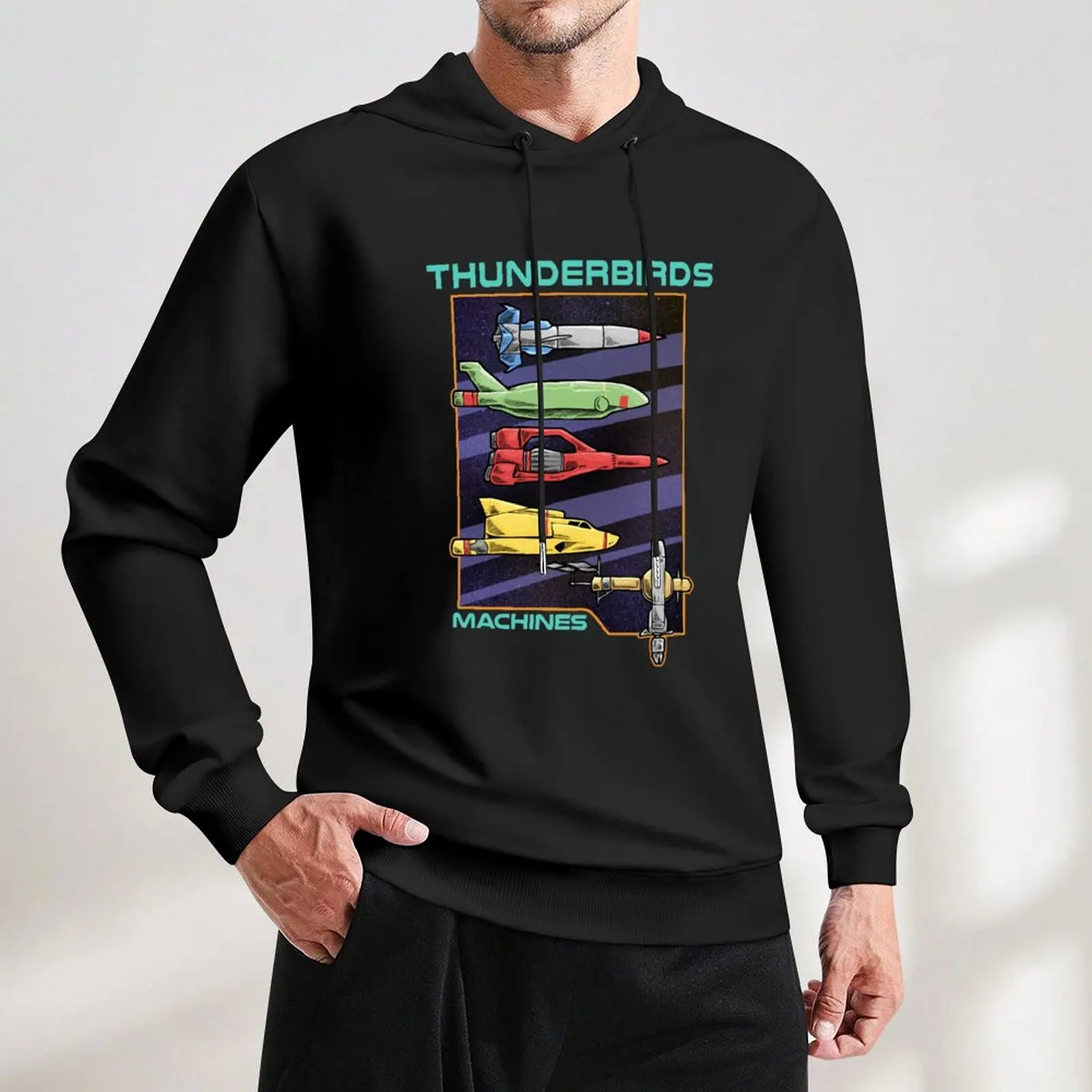 Sweat à capuche Thunderbirds Machines pour hommes, pull grande taille, vêtements d'automne