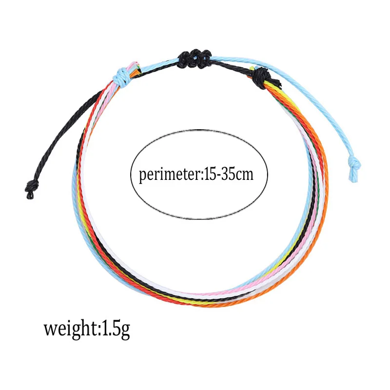 New Jewelry Taiwan Wax Thread Hand-woven Bracelet Multi-color Rope Braids Friendship Bracelet BR1007