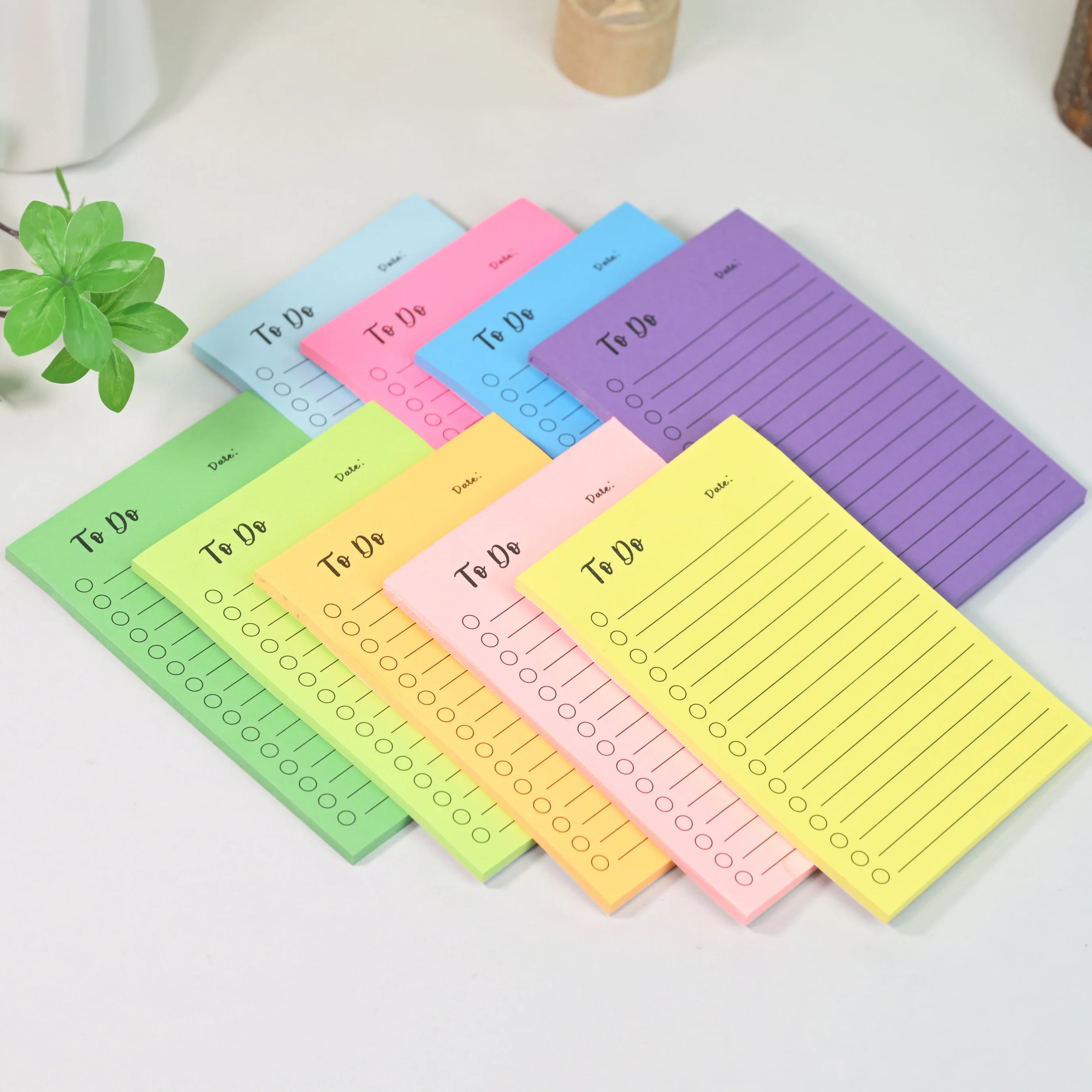 450sheets 9 Colors To Do List Sticky Notes, 50 Sheets Per Color Self-Adhesive Checklist Memo Pads, Task Planning Lined Checkbox