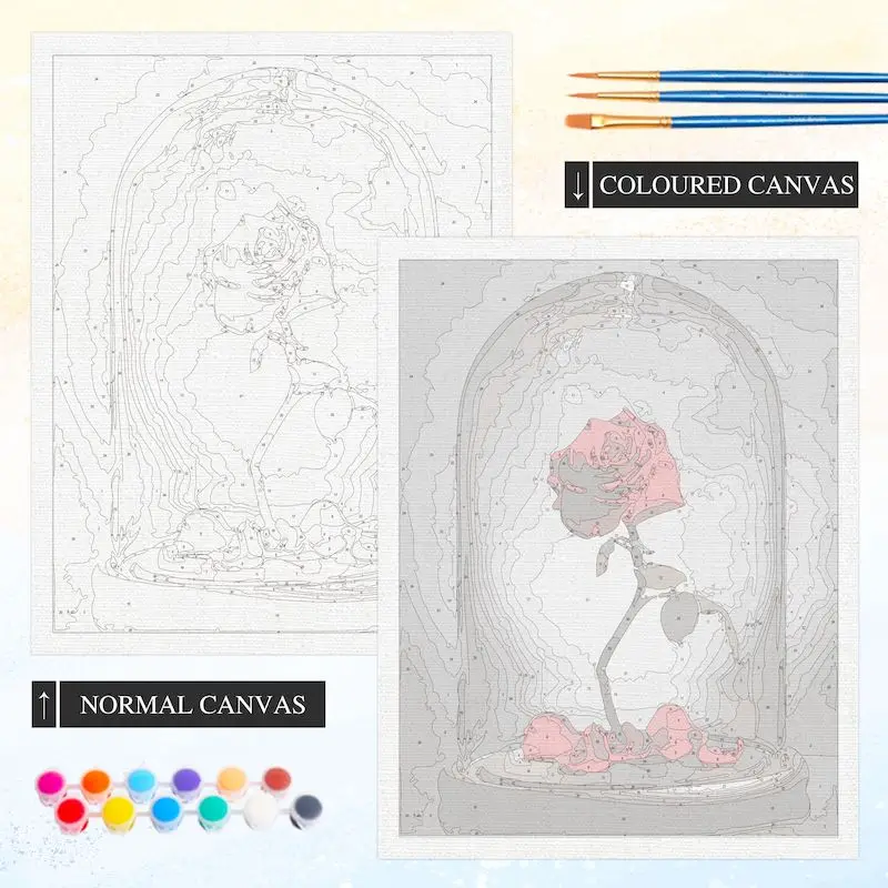 GATYZTORY 3PC Paint By Number Red Rose Drawing On Canvas HandPainted Painting Art Gift DIY Pictures By Number Flower Kits Home