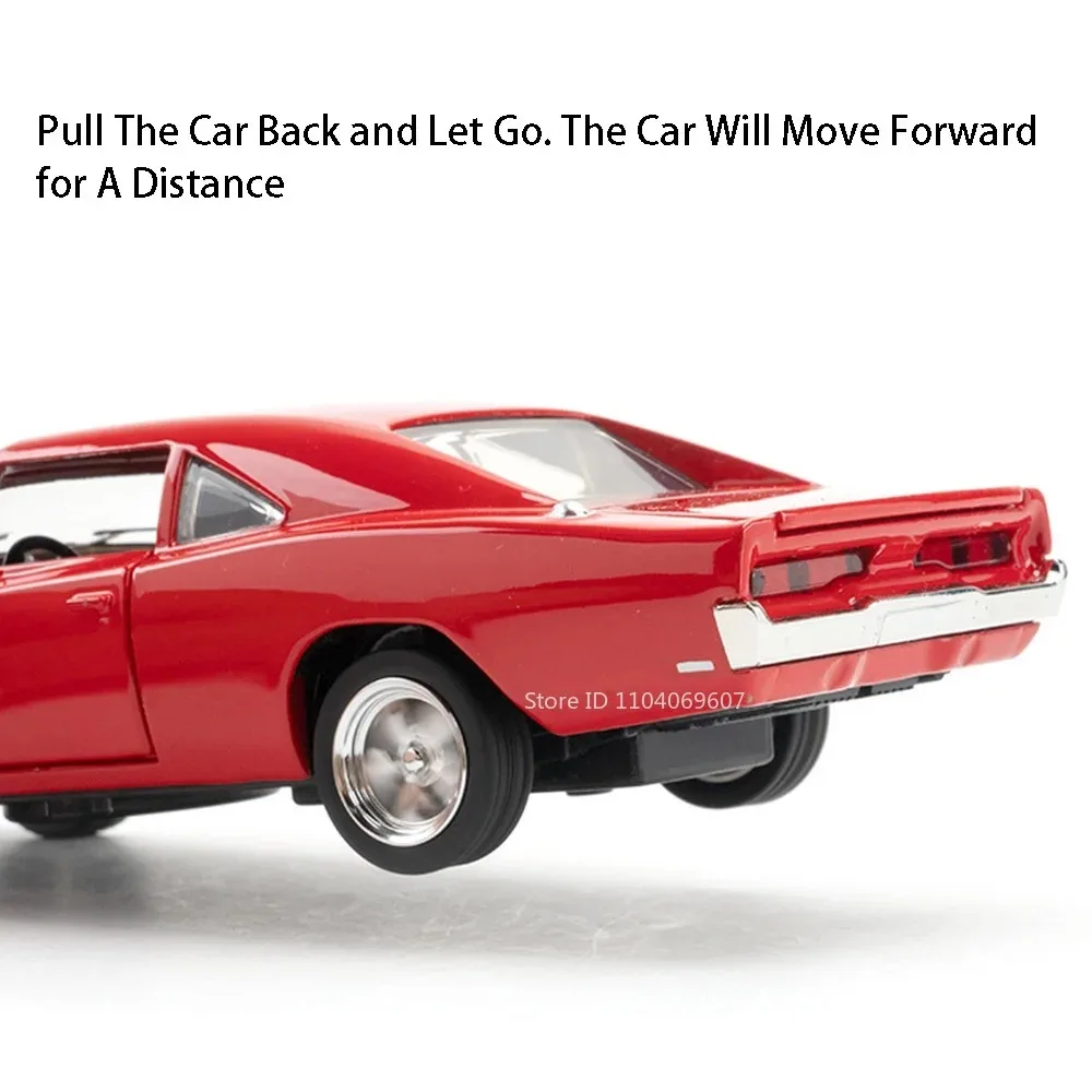 1:32 Scale Charger 1970 Model Police Car Toy Sound Light Metal Body Rubber Tires Sports Cars Models Simulated Sedan Holiday Gift view 6
