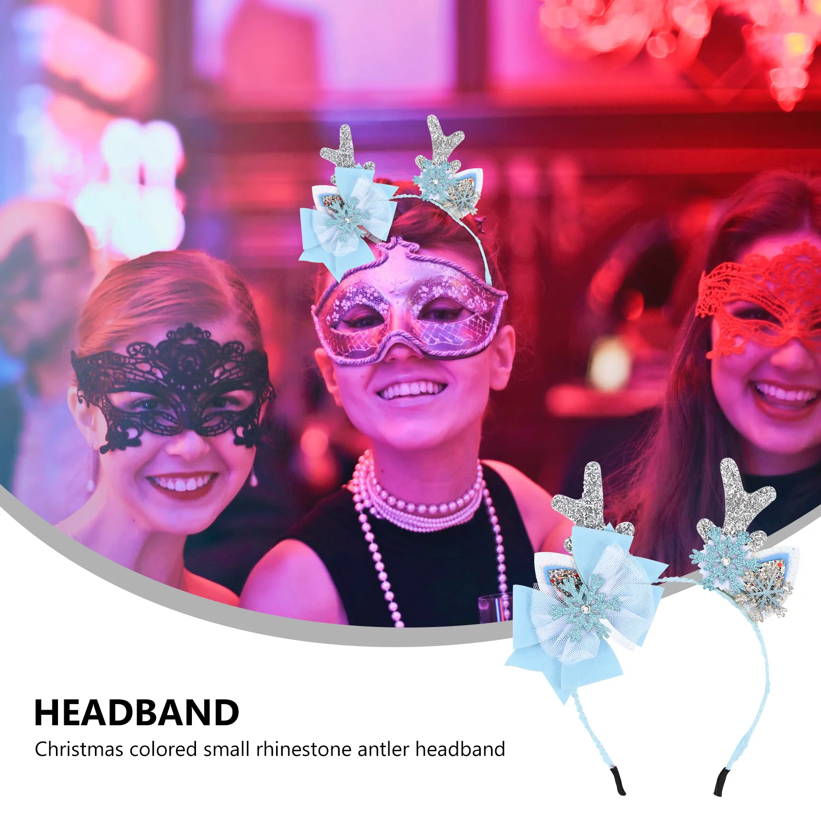 

2Pcs Deer Headband Kit Christmas Antler Hair Clip Bowknot Barrette Reindeer Hair Hoop Party Hairpin for Antler Hairpin