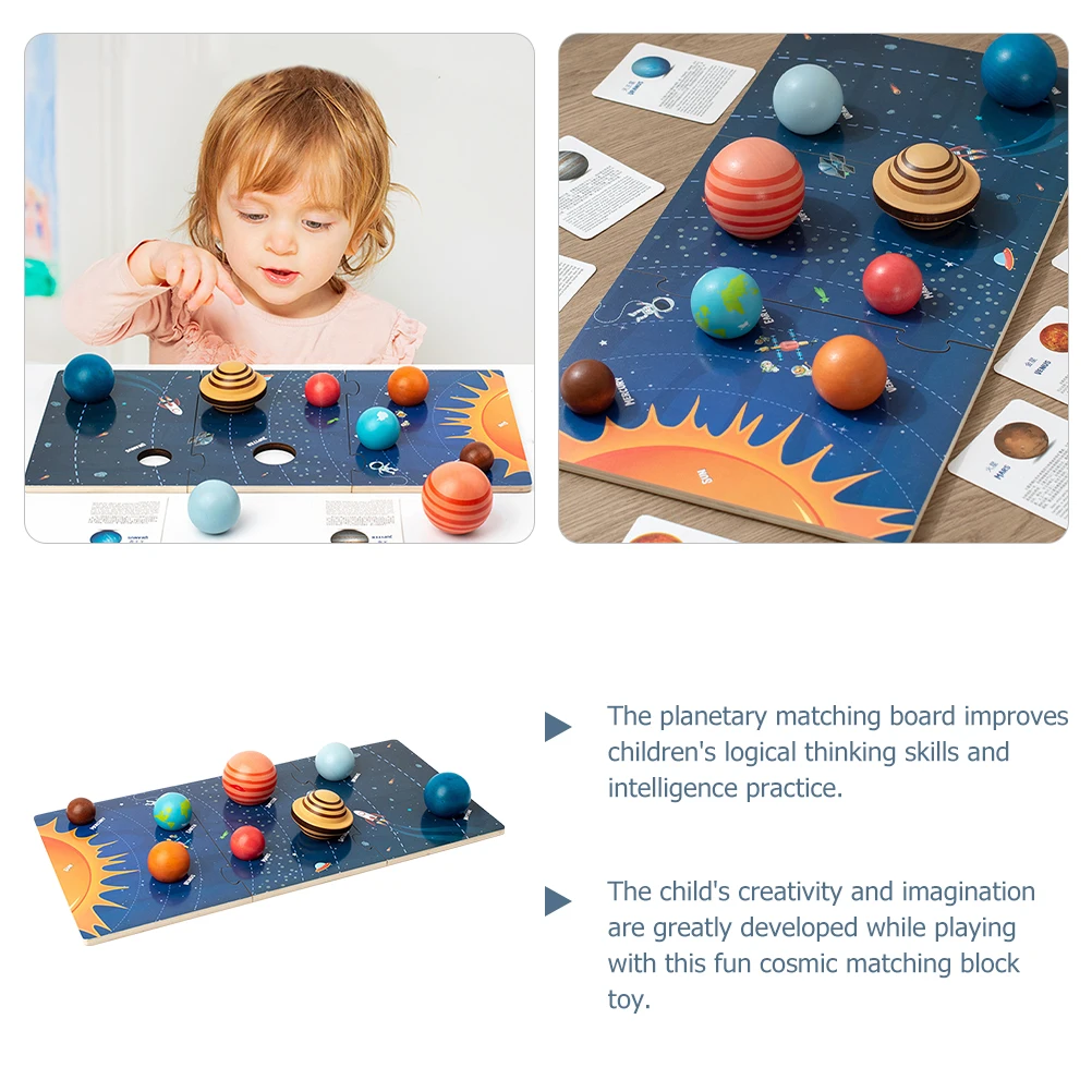 

Wooden Planets Solar System Matching Board Kids Toddlers Space Cognition Learning Toys Space Cognition Toys Puzzles