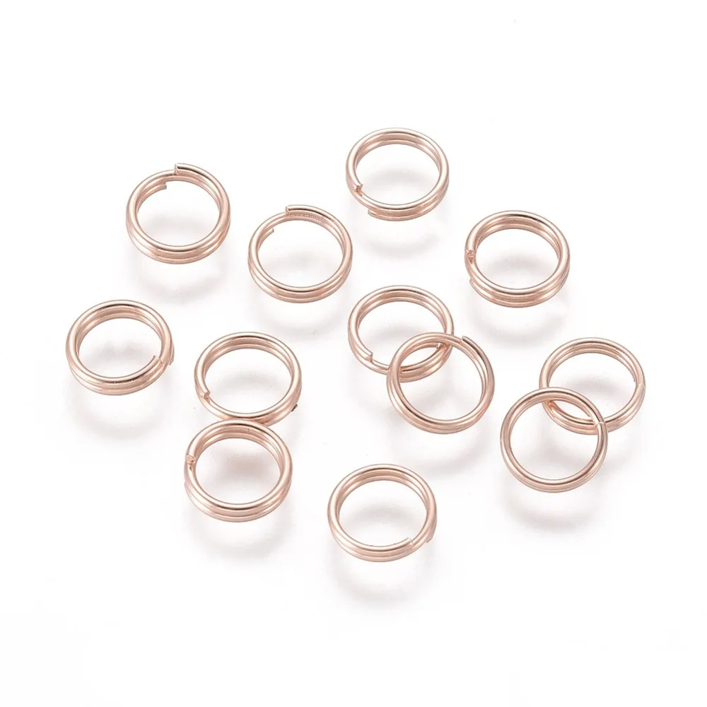 

20pc 304 Stainless Steel Split Rings Double Loops Jump Rings Rose Gold 5x1mm Inner Diameter: 3.7mm Single Wire: 0.5mm