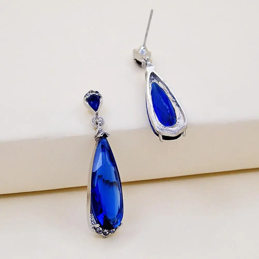 Minimalist Style Earrings Wear Earrings Elegant Waterdrop Rhinestone Earrings for Women Anti-allergy Dangle Jewelry for Prom