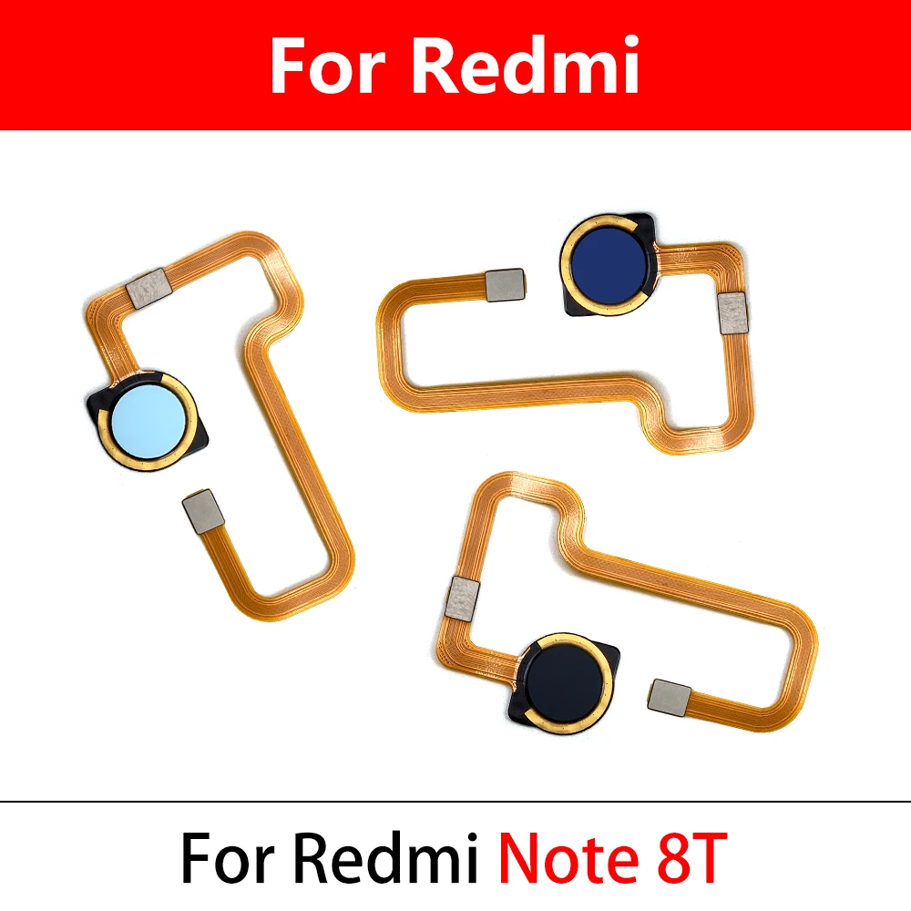 Fingerprint Sensor Home Return Key Menu Button Flex Ribbon Cable For Xiaomi Redmi Note 8T 8 Pro Parts Black White Blue