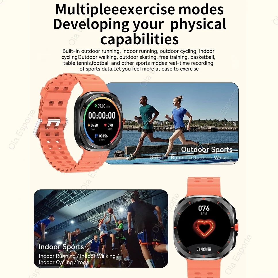 2025 nuevo para Samsun Galaxy 7 AMOLED reloj inteligente hombres glucosa en sangre ritmo cardíaco Bluetooth llamada NFC GPS Tracker hombres deporte