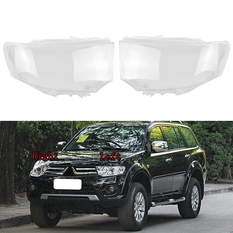 Car Front Headlight Lens Shell Lamp Shade For Mitsubishi Pajero Sport 2013-2015 Transparent Headlamp Masks Dust Cover