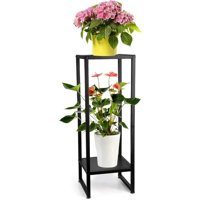 

Tall Plant Stand Indoor Outdoor, 34 Inch Metal Flower Pots Stand, 2 Tier Plant Stand Rack Shelves, Heavy Duty Potted Holder