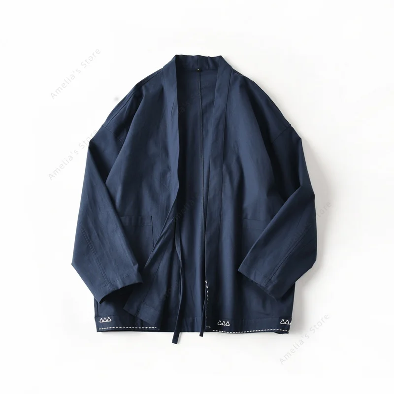 

Haori Spring Summer Men's Casual Japanese Kimono Cardigan Harajuku Style Loose Fit Jacket Coat