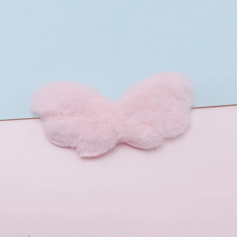 30 Stück gepolsterte Applikationen in Form von Engelsflügeln, 8 x 4 cm, aus flauschigem Filz, für Babysocken, Mützen, zum Selbernähen, als Kopfbedeckungszubehör und als Aufnäher. – Detail 4