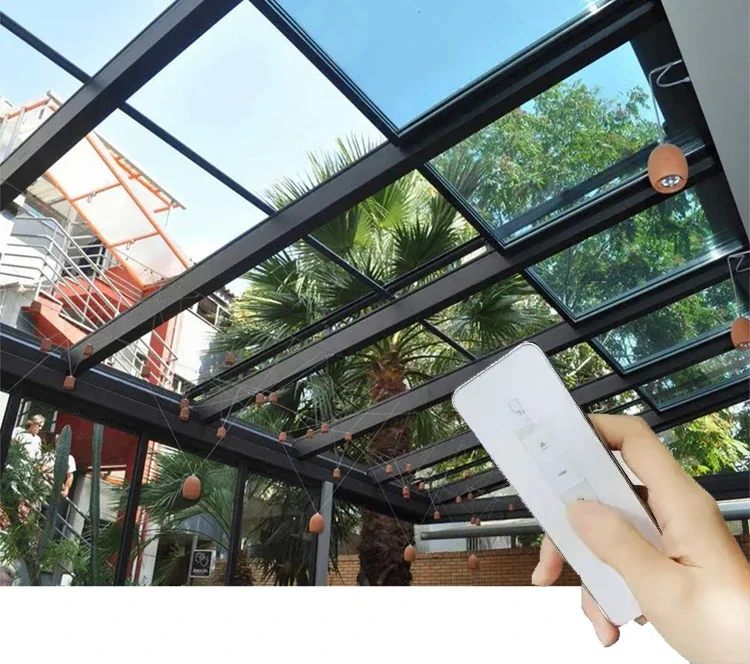 Outdoor Patio Waterproof Awing Aluminum Electrical Retractable Sliding Glass Rain Roof Cover Sun Protection Shades