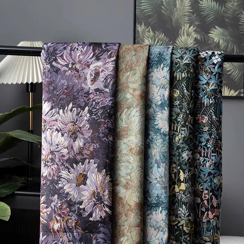 

150x100cm 1pcs Oil Painting Style Woven Jacquard Fabric Suitable for Clothing Sofas Bags Home Decorations DIY Sewing Fabrics